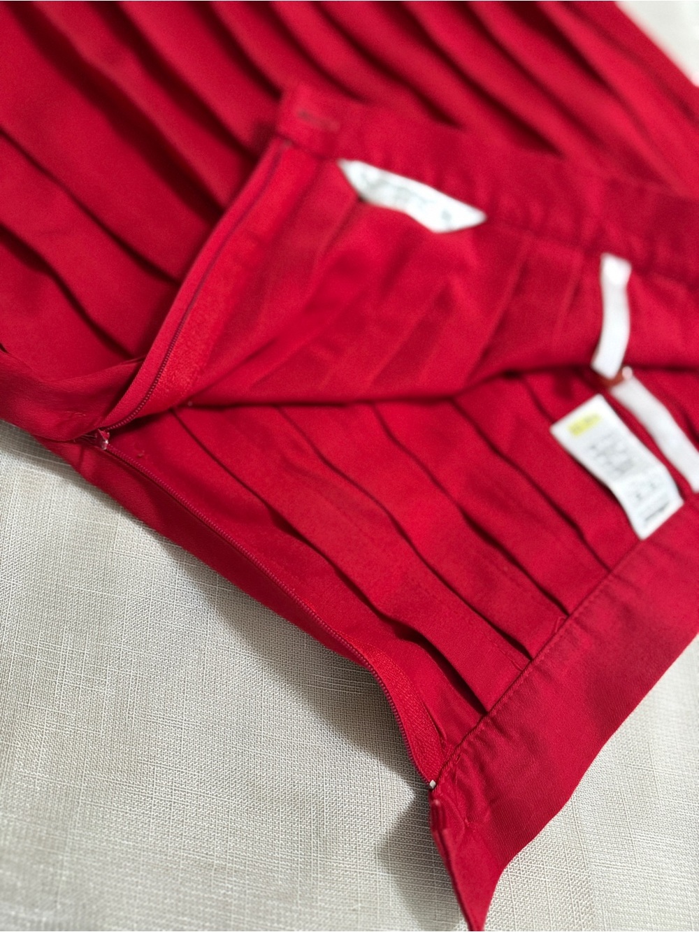 VNTG St Michael Red Pleated Midi Skirt - Made in UK - Dark Academia Preppy - Picture 8 of 11